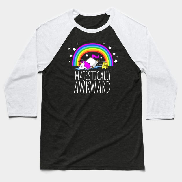 Majestically Awkward Unicorn for the Socially Awkward Baseball T-Shirt by NerdShizzle